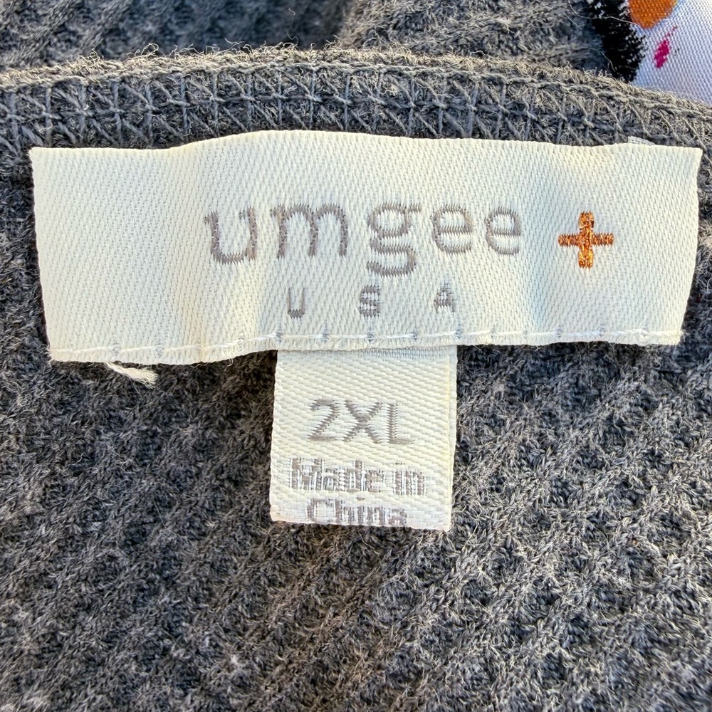 Umgee Floral V-Neck Long Sleeve Waffle Knit Top / 2X / Excellent condition - Picture 8 of 9